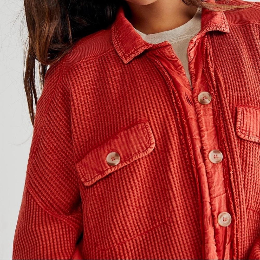 Free People NWT Women’s Oversized One Scout Jacket Rust Color Size L $128 Retail - Picture 3 of 16